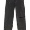 Black relaxed-fit jeans in rigid denim