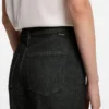 Black slim-fit jeans in marble-structured stretch denim