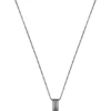 Black stainless-steel necklace with stripe-effect pendant