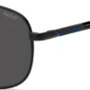 Black sunglasses with blue details Black sunglasses with blue details