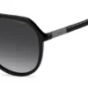 Black sunglasses with metallic logo trims