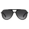 Black sunglasses with metallic logo trims
