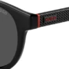 Black sunglasses with round frames and patterned temples