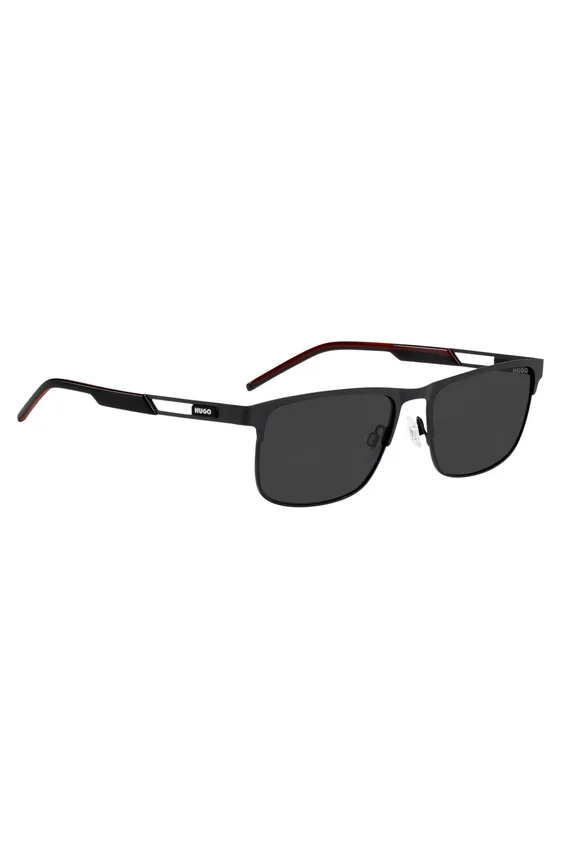 Black sunglasses with rubber logo Black sunglasses with rubber logo