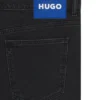 Black tapered-fit jeans in grain-effect denim Black tapered-fit jeans in grain-effect denim