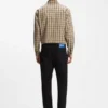 Black tapered-fit jeans in stretch denim
