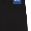 Black tapered-fit jeans in stretch denim