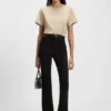 Black wide leg jeans in stretch denim Black wide leg jeans in stretch denim