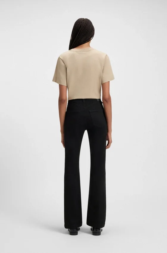 Black wide leg jeans in stretch denim Black wide leg jeans in stretch denim