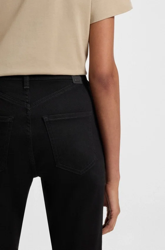 Black wide leg jeans in stretch denim Black wide leg jeans in stretch denim
