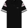 Block-stripe polo shirt in cotton piqué