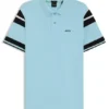 Block-stripe polo shirt in cotton piqué