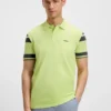Block-stripe polo shirt in cotton piqué