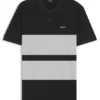 Block-stripe polo shirt in cotton piqué