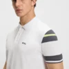 Block-stripe polo shirt in cotton piqué