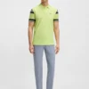 Block-stripe polo shirt in cotton piqué