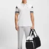 Block-stripe polo shirt in cotton piqué