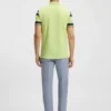 Block-stripe polo shirt in cotton piqué