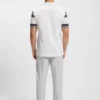 Block-stripe polo shirt in cotton piqué