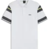 Block-stripe polo shirt in cotton piqué