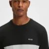 Block-stripe T-shirt in cotton piqué