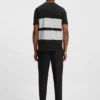 Block-stripe T-shirt in cotton piqué