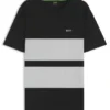Block-stripe T-shirt in cotton piqué