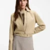 Blouson-style jacket in soft-touch suede