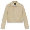 Blouson-style jacket in soft-touch suede