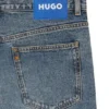Blue baggy-fit jeans in distressed denim
