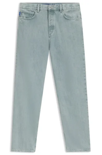 Blue baggy-fit jeans in rigid denim
