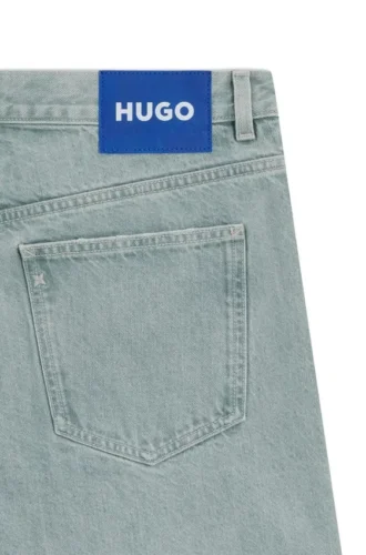 Blue baggy-fit jeans in rigid denim