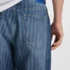 Blue baggy-fit jeans in striped denim