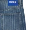 Blue baggy-fit jeans in striped denim
