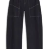 Blue balloon-leg jeans in blue rigid denim