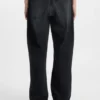 Blue-black baggy-fit jeans in rigid denim