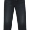 Blue-black baggy-fit jeans in rigid denim