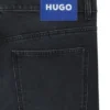 Blue-black baggy-fit jeans in rigid denim