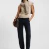 Blue-black barrel-leg jeans in soft denim
