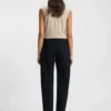 Blue-black barrel-leg jeans in soft denim