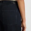 Blue-black barrel-leg jeans in soft denim