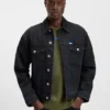 Blue-black regular-fit jacket in rigid denim