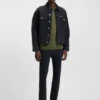 Blue-black regular-fit jacket in rigid denim