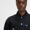 Blue-black regular-fit jacket in rigid denim