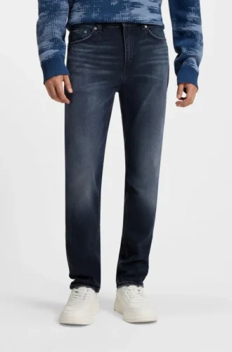 Blue-black slim-fit jeans in stretch denim