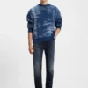 Blue-black slim-fit jeans in stretch denim