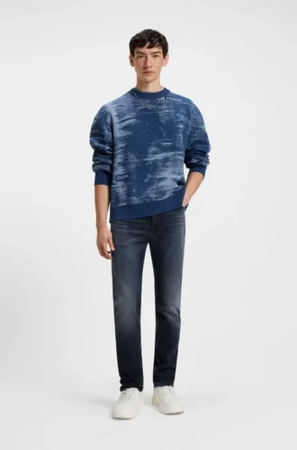 Blue-black slim-fit jeans in stretch denim