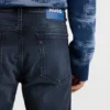 Blue-black slim-fit jeans in stretch denim