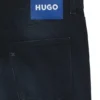 Blue-black tapered-fit jeans in stretch denim