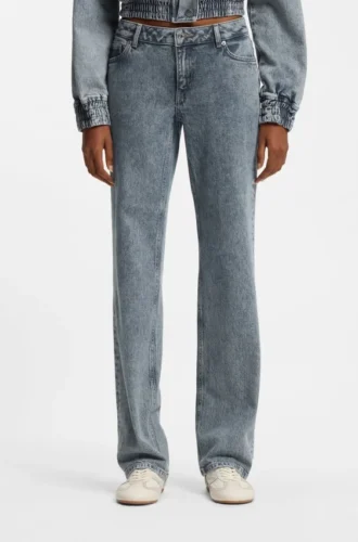 Blue boot-cut jeans in stretch denim